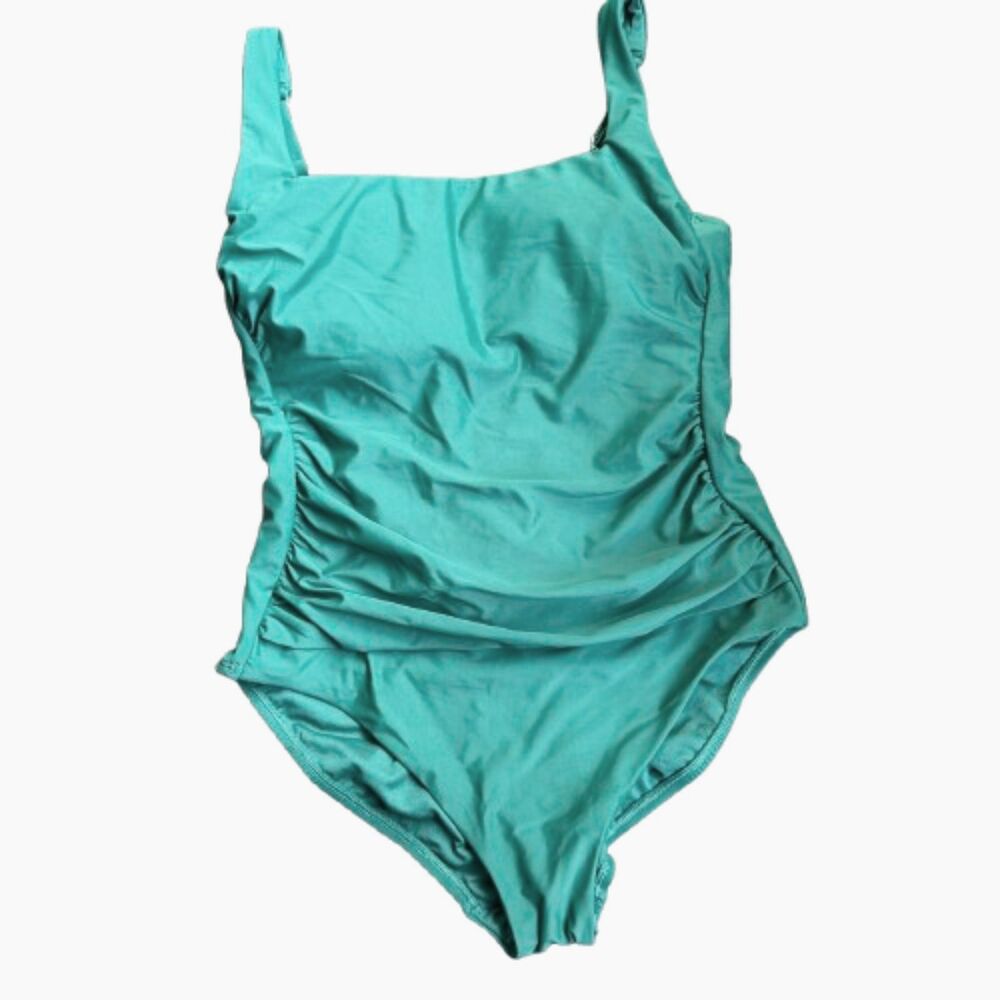 Shade & Shore NWT Green Tummy Control Full Coverage One Piece Swimsuit Size XL - Picture 3 of 7